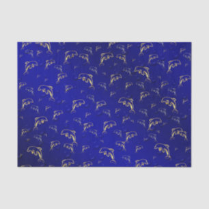 blau,gold,delfin,fisch,natur,aquatisch,design seidenpapier
