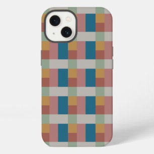 Blau Gold Grau Grün Terrakotta Farbbblock iPhone 13 Hülle