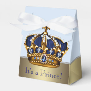 Blau Gold Krone Kleiner Prinz Junge Baby Dusche Geschenkschachtel