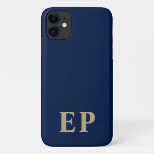 Blau & Gold   Minimalistisches modernes Initial-Mo Case-Mate iPhone Hülle