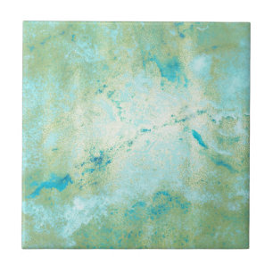 Blau & Gold Moderne Marmorplatte Abstrakt Fliese