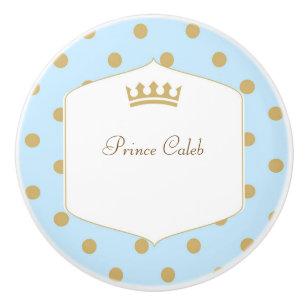 Blau & Gold Polka Punkte Prinzenkrone Schrank Keramikknauf