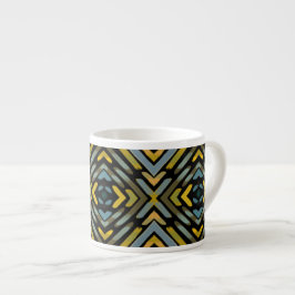 Blau Gold Schwarzes Reifenprofil Espressotasse