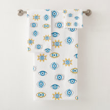 Blau-, Gold- und Weißgriechisch-Auge-Mati-Muster