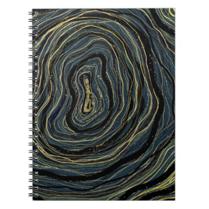 Blau Gold Wirbel Glamour Kunst Traum Tagebuch Plan