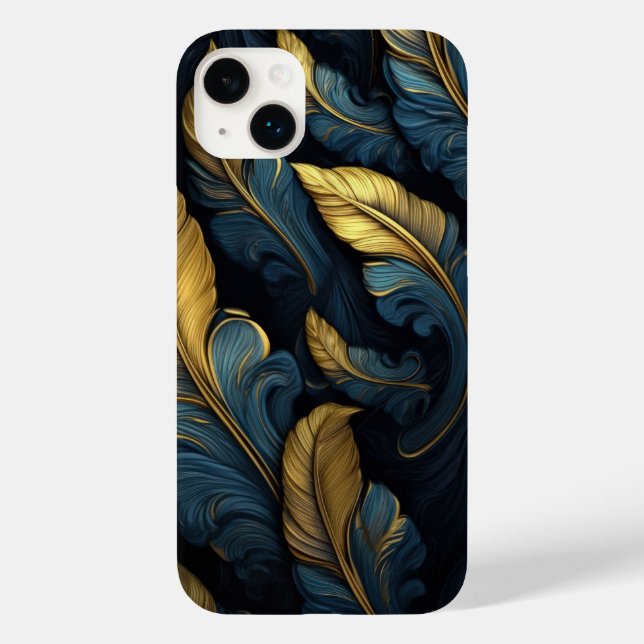 Blau - Goldblättern Case-Mate iPhone Hülle (Rückseite)
