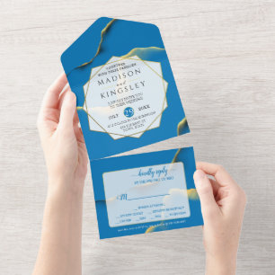 Blau golden Abstrakt in einer Einladung