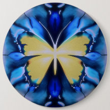 Blau-goldener Tie-Dye-Schmetterlingsknopf