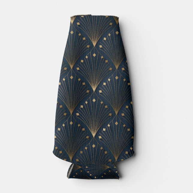 Blau-goldenes Dekorationsmuster Flaschenkühler (Vorderseite)