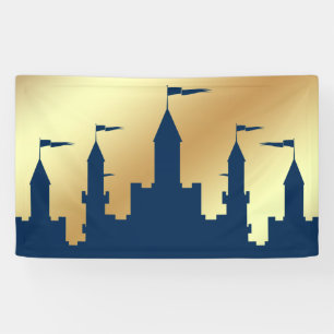 Blau-goldenes königliches Prinzschloss Banner