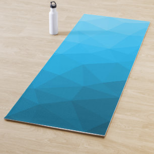 Blau Gradient Geometric Mesh Pattern Yogamatte