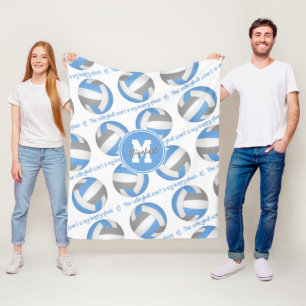 Blau grau Der Volleyballplatz ist mein glücklicher Fleecedecke
