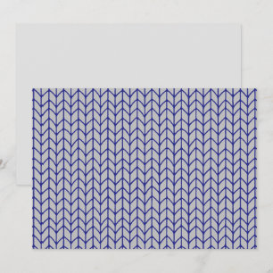BLAU GRAU GESTRICKT 5x7 Flache Karte / Horizontal