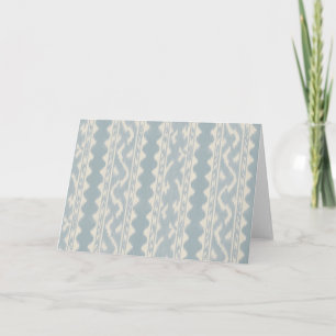 Blau Grau Ikat auf Creme, innen leer Karte