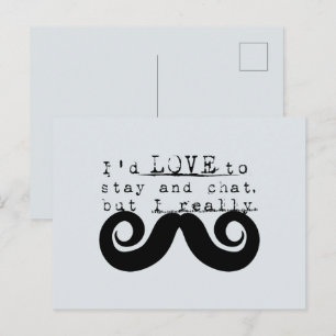 Blau Grau Schwarz Lustig Humor Ich Schnurrbart Postkarte