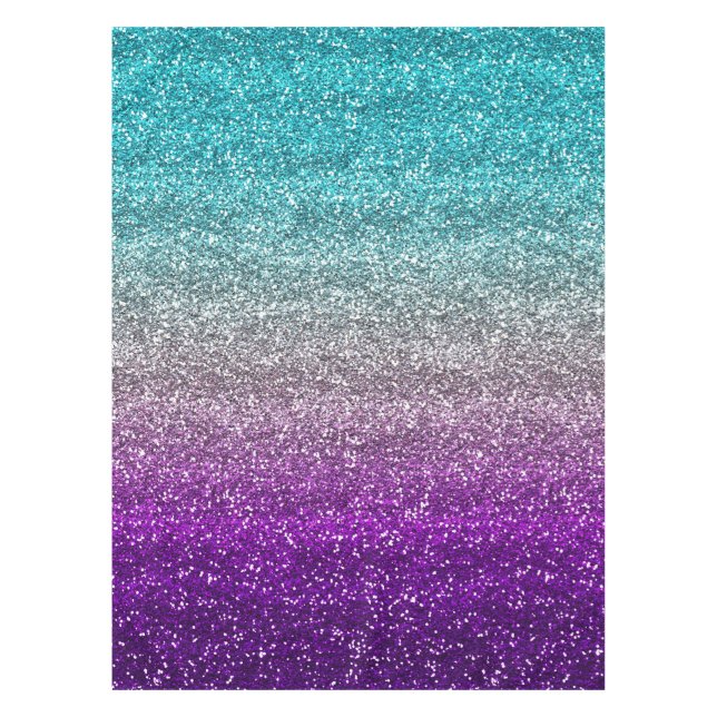 Blau, Grau und Lila strahlender Glitzer Tischdecke (Vorderseite)