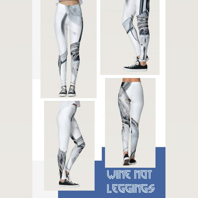 Blau-Grau und Weiß-Drehwirbel Abstrakt Leggings (Von Creator hochgeladen)