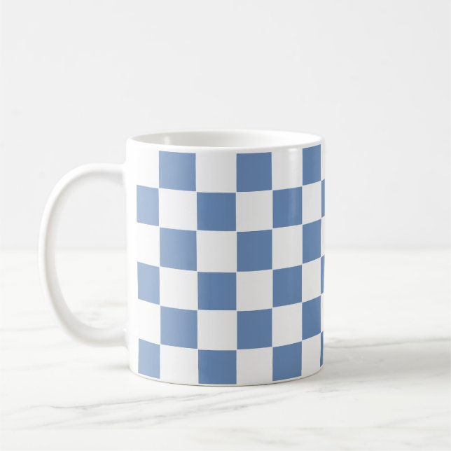Blau/Grau und Weiß Kaffeetasse (Links)
