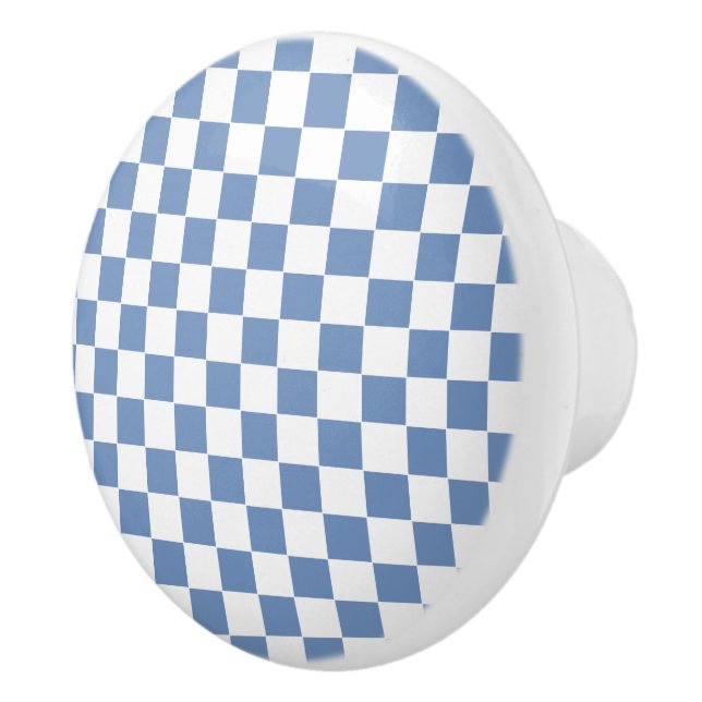 Blau/Grau und Weiß Keramikknauf (Rechts)