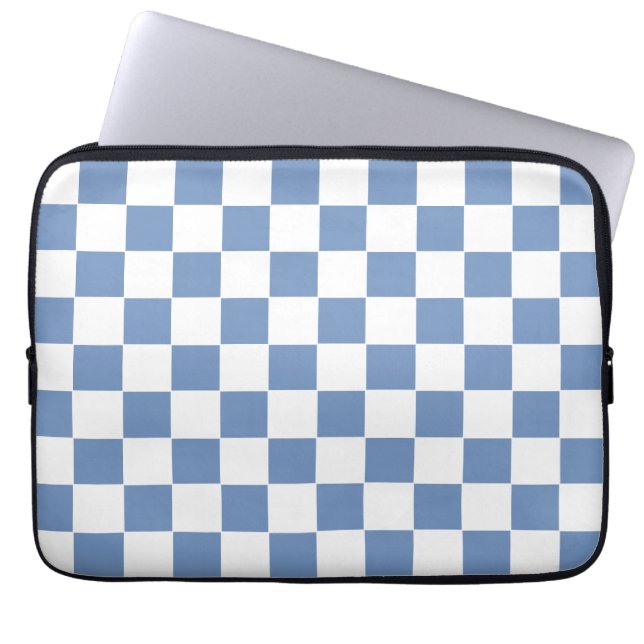 Blau/Grau und Weiß Laptopschutzhülle (Vorderseite)