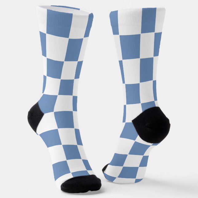 Blau/Grau und Weiß Socken (Gewinkelt)