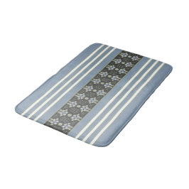 Blau-Grau Weiß und Grün Badematte