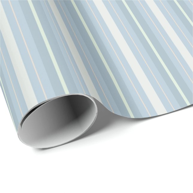 Blau-Graue Streifen Geschenkpapier (Rolleneckpunkt)