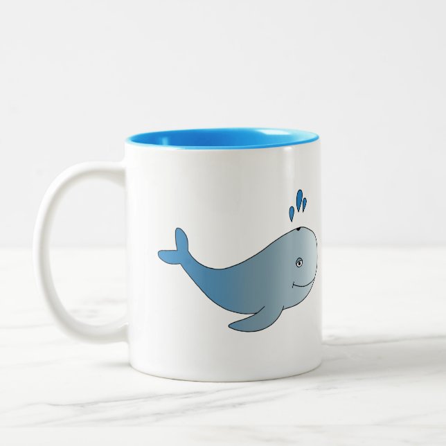 Blau-grauer Wal Zweifarbige Tasse (Links)
