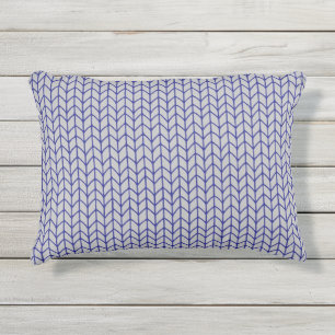 BLAU-GRAUES GESTRICKTES Kissen für den Außenbereic Draußen