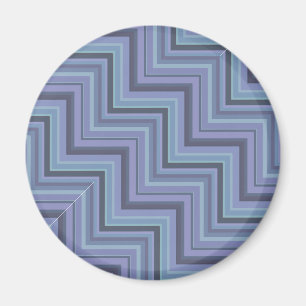 Blau-graues Streifentreppenmuster Magnet