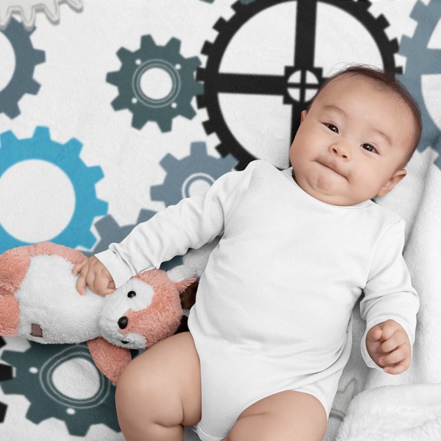 Blau-graues, weißes Muster für Jungen-Zimmerdekora Fleecedecke (Von Creator hochgeladen)