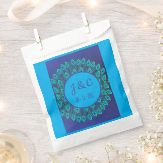 BLAU-GREEN-PEACOCK-FEATHERS GESCHENKTÜTCHEN