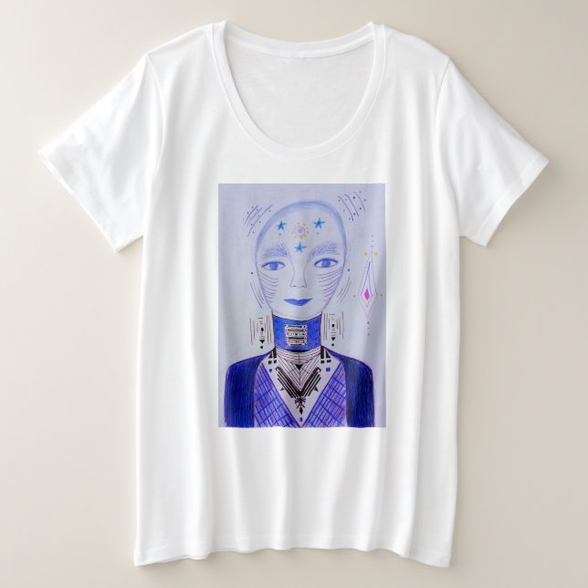 Blau Große Größe T-Shirt (Design vorne)