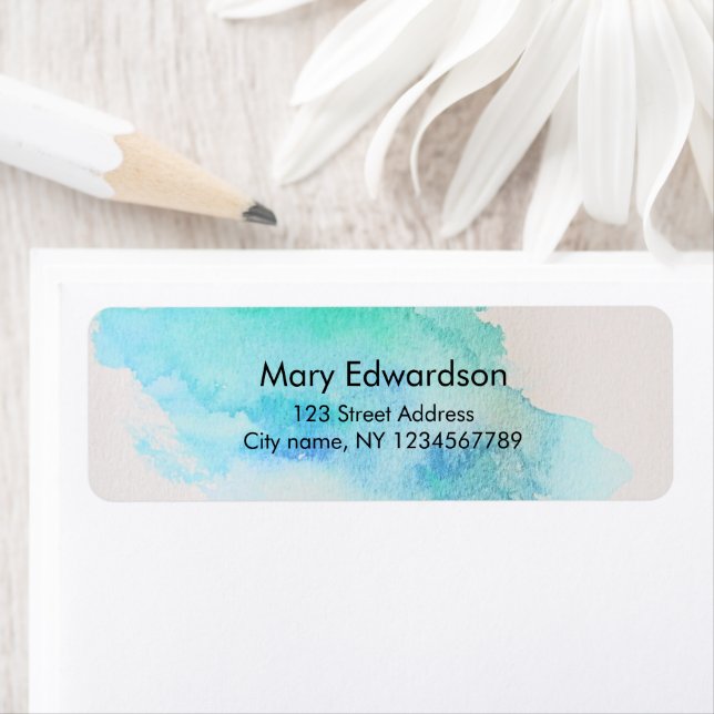 Blau-grün aquamariner Spritzer Rücksendeadresse (Insitu)