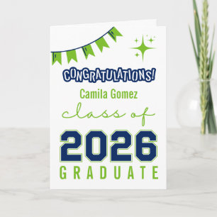 Blau & Grün benutzerdefinierte Nachrichten-Graduie Karte