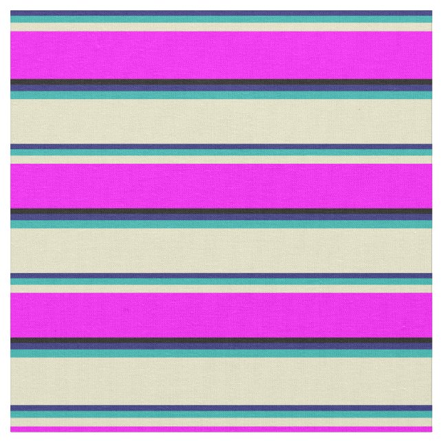 Blau, grün, blass Goldenrod, Fuchsia & Black Stoff (Nahaufnahme)