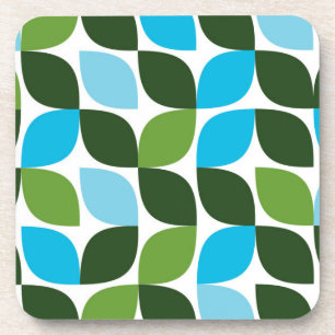 Blau, grün, cool, trendig, moderne Natur abstrakt Getränkeuntersetzer