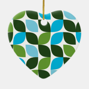 Blau, grün, cool, trendig, moderne Natur abstrakt Keramik Ornament
