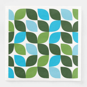 Blau, grün, cool, trendig, moderne Natur abstrakt Serviette