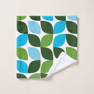 Blau, grün, cool, trendig, moderne Natur abstrakt Waschlappen