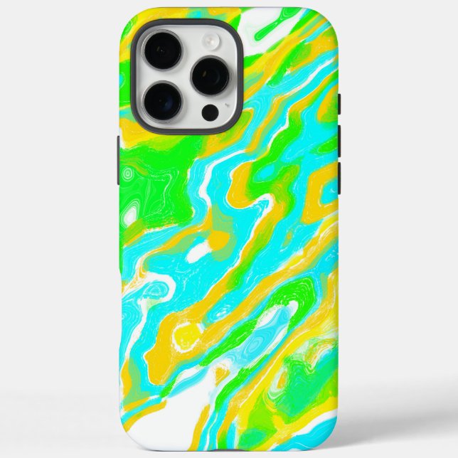 Blau-grün-gelb Abstrakt-Marmorflüssigkeit Case-Mate iPhone Hülle (Rückseite)