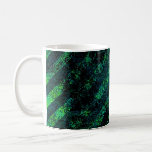 Blau, grün gestreift, Hintergrund mit Weichzeichnu Kaffeetasse (Links)
