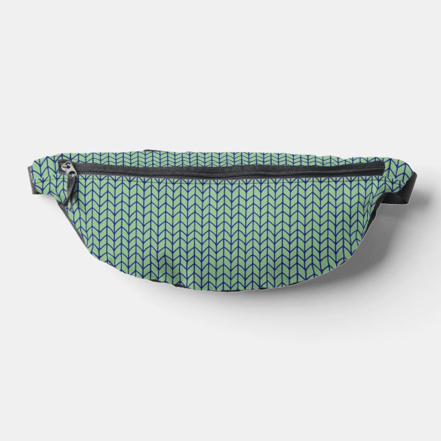 BLAU GRÜN GESTRICKT Bauchtasche (Ablage )