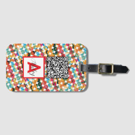 Blau Grün Orange Grunge Kreis Abstract Modern Gepäckanhänger