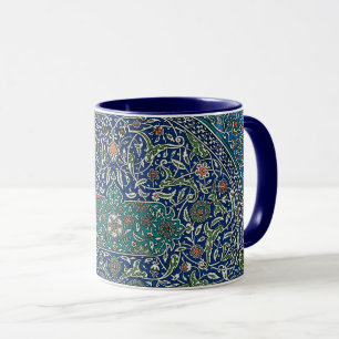 Blau Grün Orange Türkis Verzierte Arabische Muster Tasse