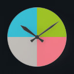 Blau Grün Rosa Grau Runde Wanduhr<br><div class="desc">... ... .</div>