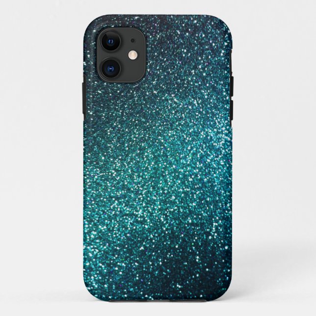 Blau-/Grün-Schein-Glitzer iPhone 5 Fall Case-Mate iPhone Hülle (Rückseite)