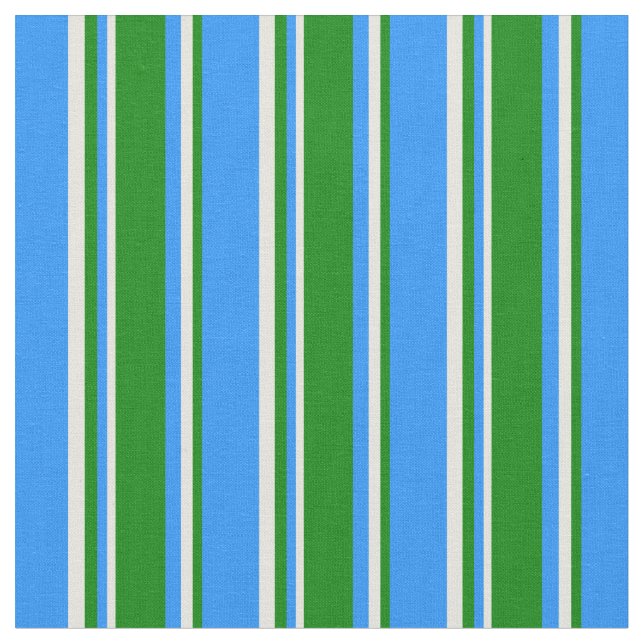 Blau, Grün und Beige Linien Muster Stoff (Nahaufnahme)