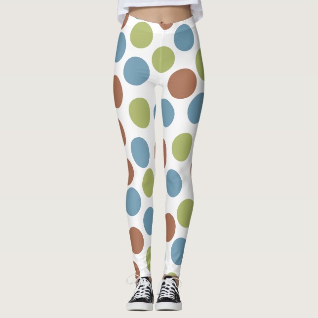 Blau, Grün und Braun Leggings (Vorderseite)