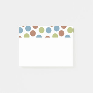 Blau, Grün und Braun Post-it Klebezettel